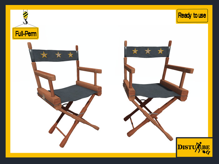 Second Life Marketplace DisturbeD Vintage Movie Props Star Chair FULL PERM MESH